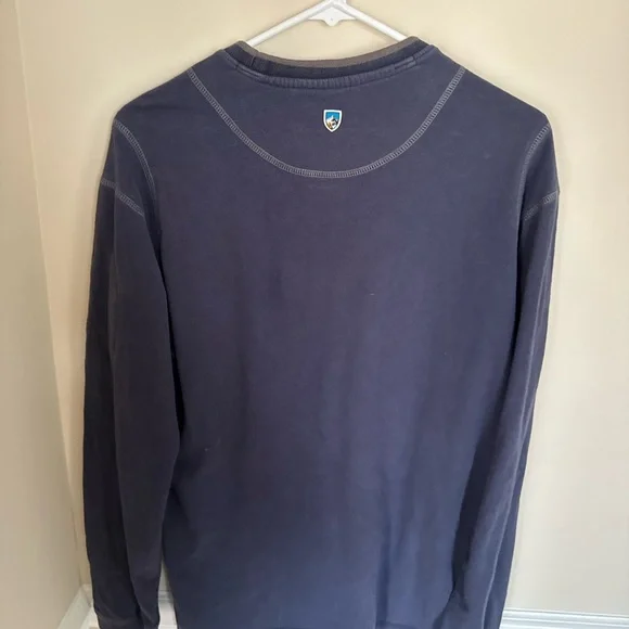 Men’s Navy Blue Organic Cotton KUHL Kommando Crew Pullover Size Small Outdoors - Picture 7 of 8